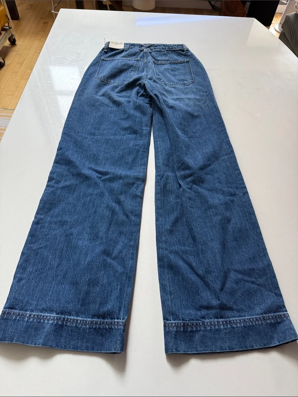 🆕 Universal Thread High-Rise Wide Leg Trouser Jeans in Medium Blue, Size 0 - Picture 5 of 11